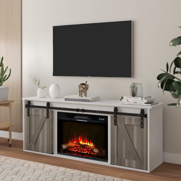 Koifuxii Fireplace TV Stand up to 65 Inch TV, Fireplace Media Console