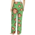 thumbnail image 5 of PISONIC Face of Cute Monkey Printed Women's Pajama Pants, Comfy Pajama Bottoms With Pockets&Drawstring, 5 of 7