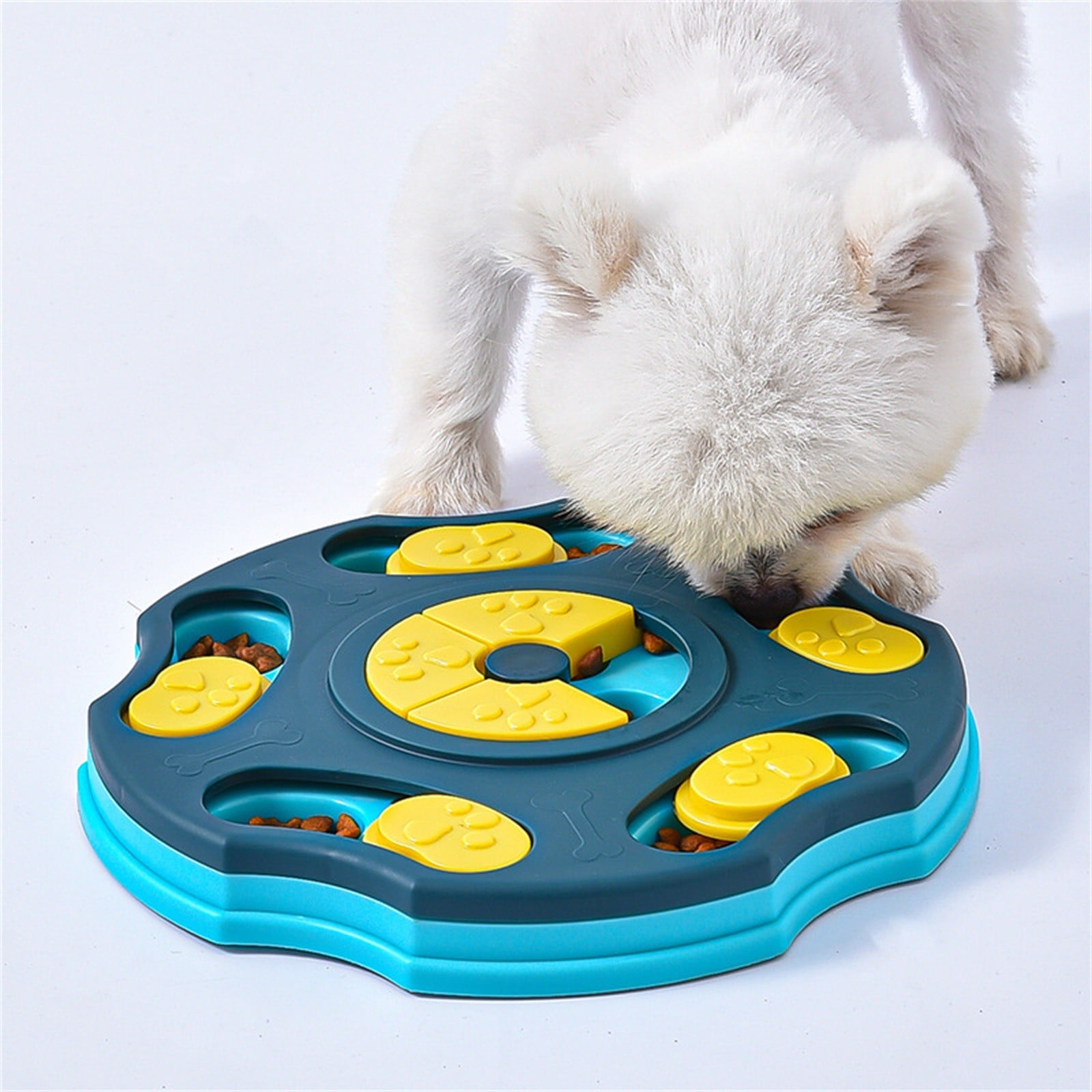 Pet Slow Feeder Dog Bowl Toy - Interactive Puzzle Design with Hide Treats, Slow Down Eating, BPA Free, Easy Clean - for Small Medium Dogs, Puppies, Indoor Outdoor Use