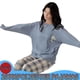 thumbnail image 2 of Conjuntos de pijama de poliéster para mujer, ropa de dormir a rayas, ropa de dormir para el hogar de dibujos animados, trajes informales de talla grande 5XL, primavera y otoño, 2 of 4