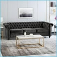 thumbnail image 4 of Classic Chesterfield 3-Seater Plush Sofa with Deep Tufting & Nail Heads for Living Room, 4 of 12
