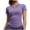 Purple, variant on Womens T-Shirts Short Sleeve Workout Yoga Purple Undershirts Slim Fit V Neck Gym Pullover Stretch Tops