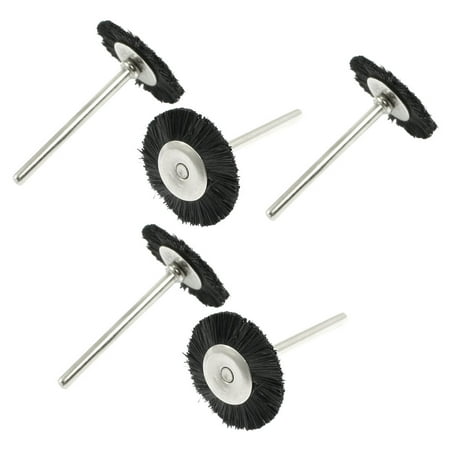 Fibre Metal - Unique Bargains 25mm Dia Black Fibre Polishing Metal Shank Brush Wheel 5 Pcs