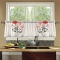 thumbnail image 4 of Yayeee Kitchen Curtains Tier Set of 2 Light Filtering 57"x24" Over Sink Window Panels, Pink Flower, 4 of 7