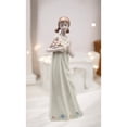 thumbnail image 2 of Ceramic Lady in Dress Holding Flowers Figurine, Home Decor, Gift for Her, Gift for Mom, 2 of 3