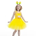 thumbnail image 5 of Little Girls Easter Dresses Kids Girls Easter Outfit Chick Holiday Party Tutu Dress and Hair Hoop Halloween Dress Up Tea Party Dresses for Girls 5-6 Years, 5 of 6