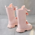 thumbnail image 4 of BXJX Girls Mid-Calf Boots, Side Zipper Lace-up Soft Sole Non-Slip Winter Riding Boots Pink Size 11 Little Kids, 4 of 8