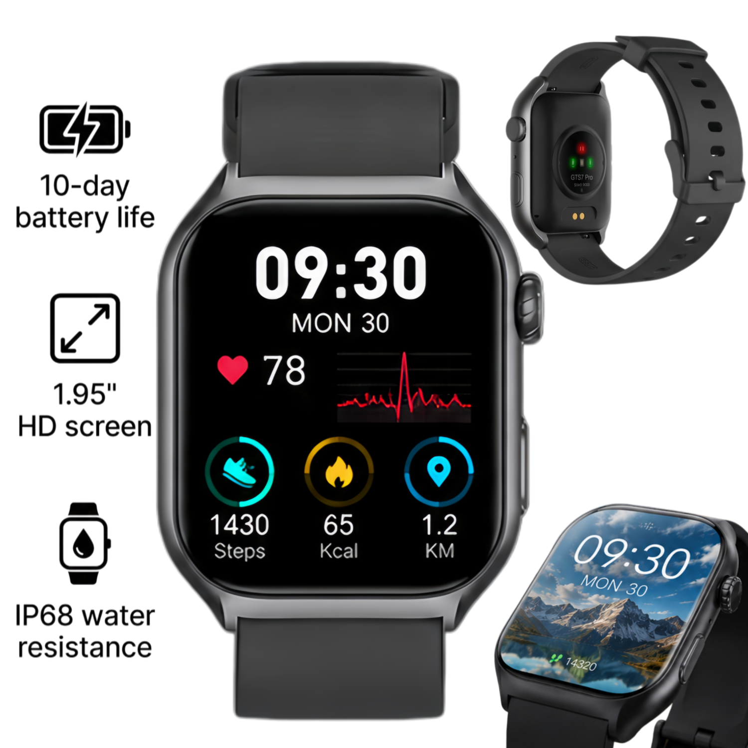 Memoria Smart Watch with Bluetooth Calling, 1.95" HD Screen photo 1