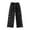 Black, variant on Bibifish Womens Wide-Leg Pants Elastic Waist White Stripe Trim Sweatpants Lightweight Loose Fit Casual Daily Outings Streetwear Stylish Pants