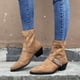 thumbnail image 2 of NECHOLOGY Botas Mujer Adulto Femenino Zapatos Botines para mujer Botas casuales grandes de tubo corto de tacón grueso con punta de moda de otoño e invierno para mujer (Brown, 9), 2 of 6