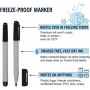 Cadie Black Permanent Fine Point Freezer Marker Pens, 3 pack Waterproof Fast-Drying Ink for Labeling & Food Storage