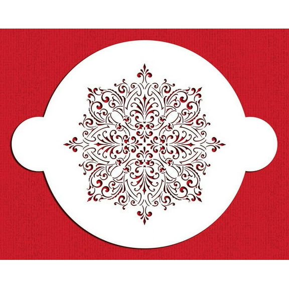 Designer Stencils C238 Fleur De Lis Circle Cake Stencil, Beige/semi-transparent