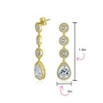 thumbnail image 4 of Bling Jewelry Womens Classic Bridal Triple Round Pave CZ Dangle Chandelier Earrings GoldSilver Plated, 4 of 6