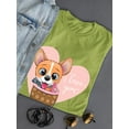 thumbnail image 3 of Cute Corgi In A Basket T-Shirt Women -Image by Shutterstock, Female x-Large, 3 of 4
