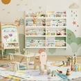 thumbnail image 3 of Kids Bookshelf, Wall Mount 4-Tier Book Shelf Organizer for Toys and Books, Toy Storage Bookshelf in Bedroom, Living Room and Nursery, White, 3 of 9