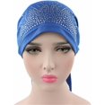 thumbnail image 2 of Qhome Womens Rhinestone Head Scarf Head Wrap Chemo Cap Spandex Bandana Du Rag, 2 of 7