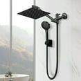 thumbnail image 6 of Cshidworld Dual Shower Head Combo, 8" High Pressure Rain Shower Head with 11" Adjustable Extension Arm, 5 Settings Handheld Shower Head with 59" Hose & Holder, Rainfall Shower Head Bathroom, Black, 6 of 9