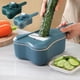thumbnail image 1 of Cortador y cortador de verduras multifunción con cesta de drenaje - Rascador rallador para zanahorias, patatas, queso - azul o verde, 1 of 9