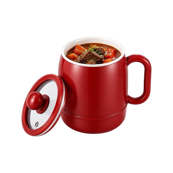 Multi-Function Portable Electric Stewing Cup, Ceramic Inner Pot, 6-in-1 Personal Cooker with 12H Keep Warm Timer and Smart Touch Control for Soup, Porridge, Rice, Milk and Noodles