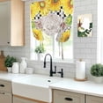 thumbnail image 5 of Farmhouse Sunflowers Balloon Curtains for Windows, Bedroom Curtains 54 Inch Length, Country Cow Black Plaid Checkered Tie Up Curtains Panels Thermal Insulated Bathroom Curtains Window 42"x54", 5 of 8