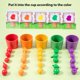 thumbnail image 5 of Juguete De Madera Para Bebé, Educación Temprana, Verduras, Frutas, Clasificación De Colores, Conteo De Tazas, Juguete De Aprendizaje Preescolar, Regalos Para Niños Y Niñas Monstrate FN006393-00, 5 of 6