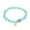 Light Blue and Gold, variant on Stainless Steel Hamsa Evil Eye Protection Stretch Bracelet, 6.5"