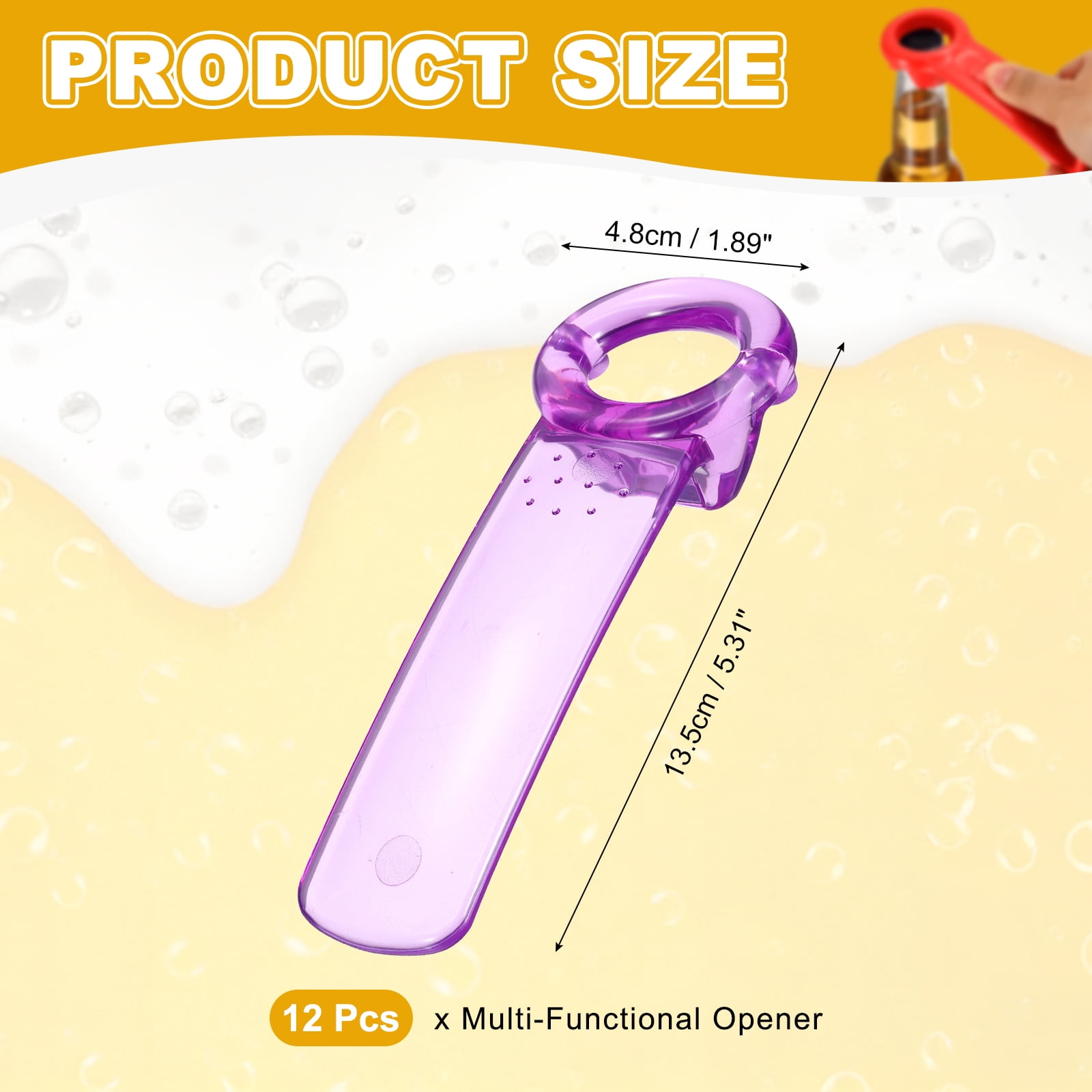 Uxcell 12 Pcs Jar Key Lid Opener, Plastic Jar Lid Opener Easy Grip Multifunctional Durable Can Open Tool for Elderly Seniors Women Weak Hands Easy-use by Anyone, Transparent Purple