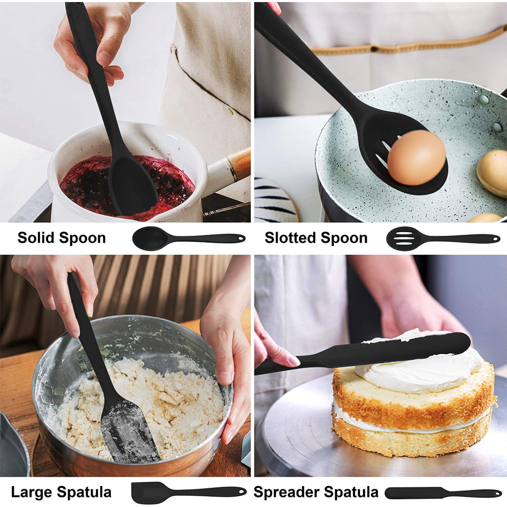 Kitchen Cooking Utensils Set, 14 Non-Stick Silicone Cooking Kitchen  Utensils Spatula Set with Holder…See more Kitchen Cooking Utensils Set, 14