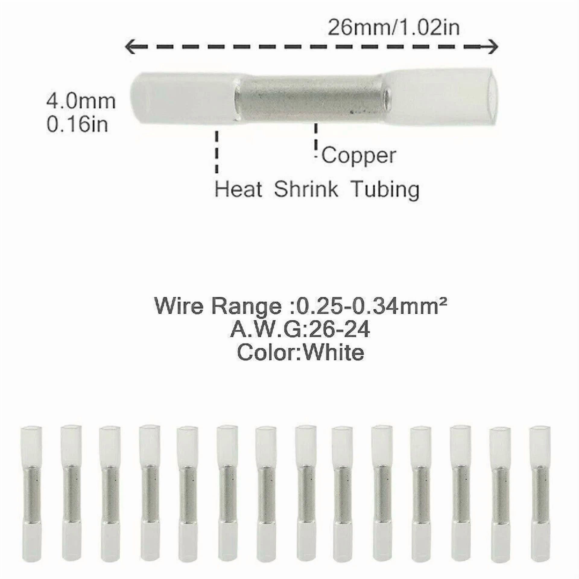 BUTTERFLY- 200Pcs Butt Wire Splice Connectors Heat Shrink Seal Crimp Terminals Waterproof