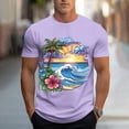 thumbnail image 2 of Miqool Mens Graphic T-Shirts Crew Neck Short Sleeve Hawaiian Tropical Palm Tree Floral Tees Tops Muscle Slim Fitted Workout Athletic Gym Shirts, 2 of 5