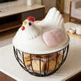 thumbnail image 4 of ToyKingdee Chicken-Shaped Wrought Iron Storage Basket for Eggs, Fruits, Vegetables, Decorative Kitchen Organizer, 4 of 6