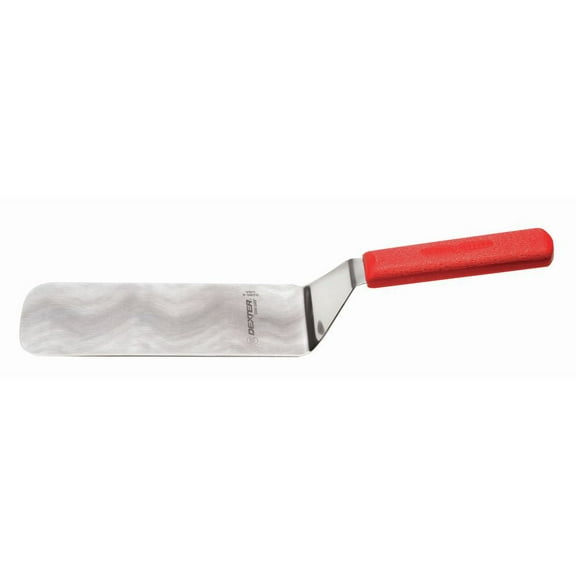 Dexter Sani-Safe Stainless Steel Cake Turner with Red Polypropylene Handle - 8"L x 3"W