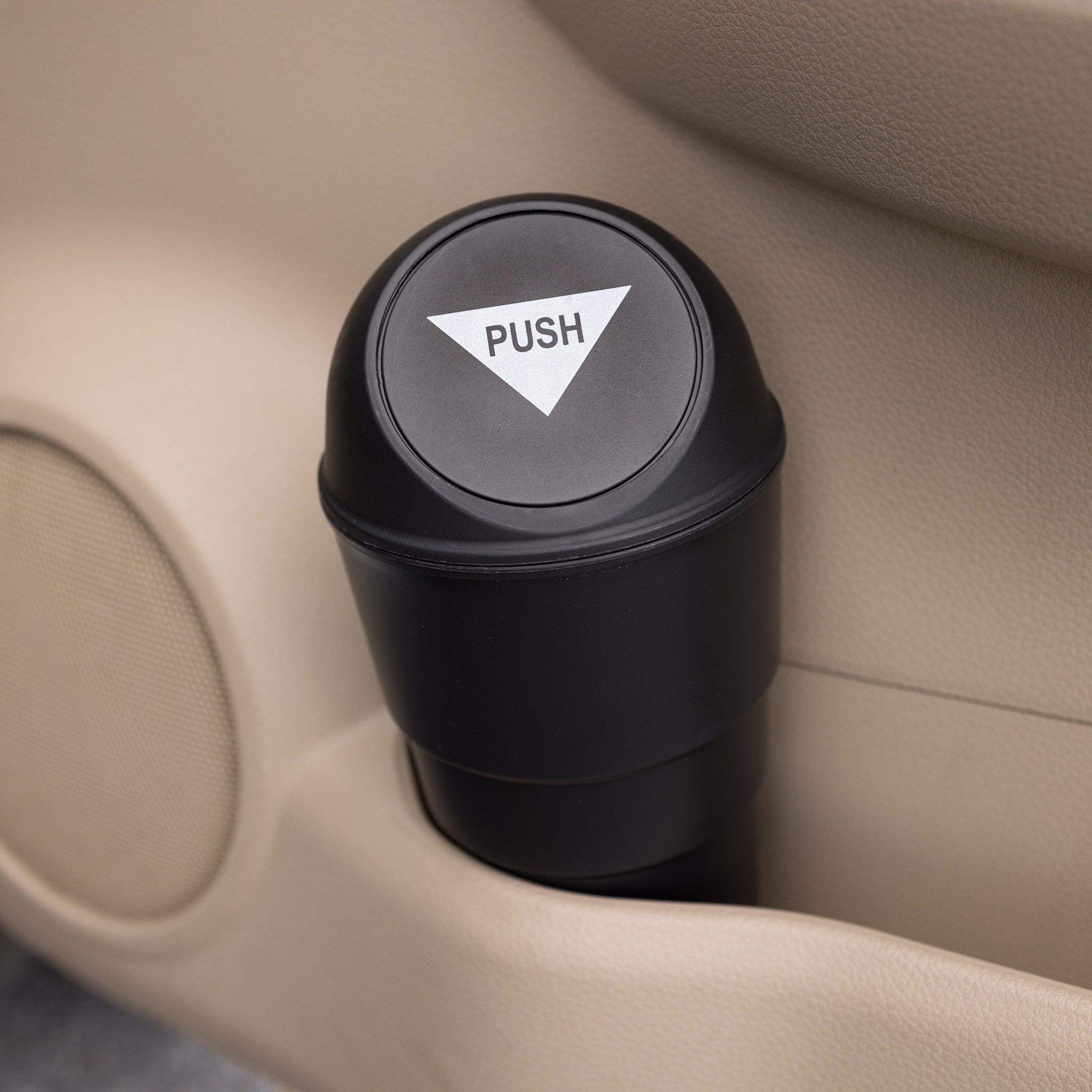 (4 pack) Auto Drive Universal Car, Truck, Van, and SUV Cup Holder Car Trash Can, Black