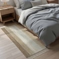 thumbnail image 4 of Hallway Runner Rug 2'x 6', Brown Grey Reversible Washable Rug with Tassels, Farmhouse Gray Barn Wooden Vintage Striped Decorative Modern Soft Carpet Mat for Living Room, Kitchen, Dining Room, 4 of 9