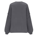 thumbnail image 4 of Women's Cardigans Long Sleeve Chunky Knit Solid Color Loose Coats Casual Open Front Casual Lantern Sweaters (Dark Gray L), 4 of 6