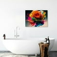 thumbnail image 5 of Nawypu Colorful Rose Wall Art Abstract Graffiti Rainbow Flower Canvas Prints Pictures Decor Modern Watercolor Black Background Painting Artwork for Living Room Bathroom Bedroom Home Decorations, 5 of 6