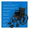 thumbnail image 4 of ProBasics Fauteuil Roulant Standard - Accoudoirs de Bureau à Dossier Rabattable - Capacité de Poids de 250 Livres - Noir - Repose-Pieds à Bascule - Siège 16 Pouces x 16 Pouces, 4 of 4