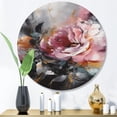 thumbnail image 2 of Designart "Romantic Pink Rose Bouquet" Floral Rose Metal Round Wall Art Prints, 2 of 5