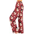 thumbnail image 2 of WTOBBY Women's Cozy Plush Christmas Pattern Pajama Pants - Holiday Themed Sleepwear with Soft Fleece Lining for Winter Home Lounge and Relaxation - Comfortable Fit,Red L, 2 of 5