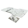 thumbnail image 2 of DreamBuck Modern Square Dining Table, Stretchable, Printed White Marble Table Top + MDF X-Shape Table Leg with Metal Base, 2 of 7