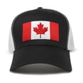 thumbnail image 2 of Canada Flag Hat for Men and Women – Snapback Trucker Baseball Cap by International Tie (Black/White), 2 of 8