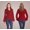 Red, variant on Wool Blend Short Coat with Belt-Navy-XS