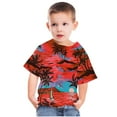 thumbnail image 5 of Nrmvnmi Girls Boys T-shirt Short Sleeve Round Neck Hawaiian Print T-Shirt Summer Clothes Tops For 3-14 Years Girls And Boys, 5 of 5
