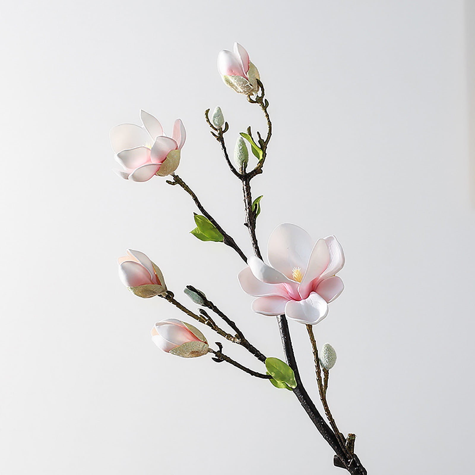 White Magnolia Artificial Flowers - 32 Inch Long Stem Magnolia Bouquet, Multi-Head Flowers for Wedding Backdrop, Centerpiece, Garden, Tall Vase & Living Room Decor