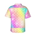 thumbnail image 3 of Easygdp Fish Scale Men's Hawaiian Shirts Print Lapel Short Sleeve for Beach, vacation, party, casual occasions - X-Large, 3 of 9