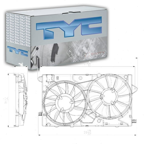 TYC Dual Radiator & Condenser Fan Assembly compatible with Buick LaCrosse 2010-2016