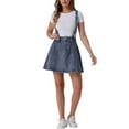 thumbnail image 1 of Falda de mezclilla para mujer, tirantes ajustables, mini tirantes, falda de jean lavada, XL, azul retro, 1 of 6