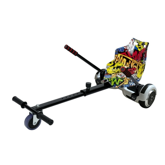 Hoverboard Seat Attachment – Compatible with 6.5" 8" 10" Hoverboards, Adjustable Frame, Anti-Slip Pedal, Ergonomic Handle, Sturdy Hoverboard Go Kart Attachment for Youth & Adults