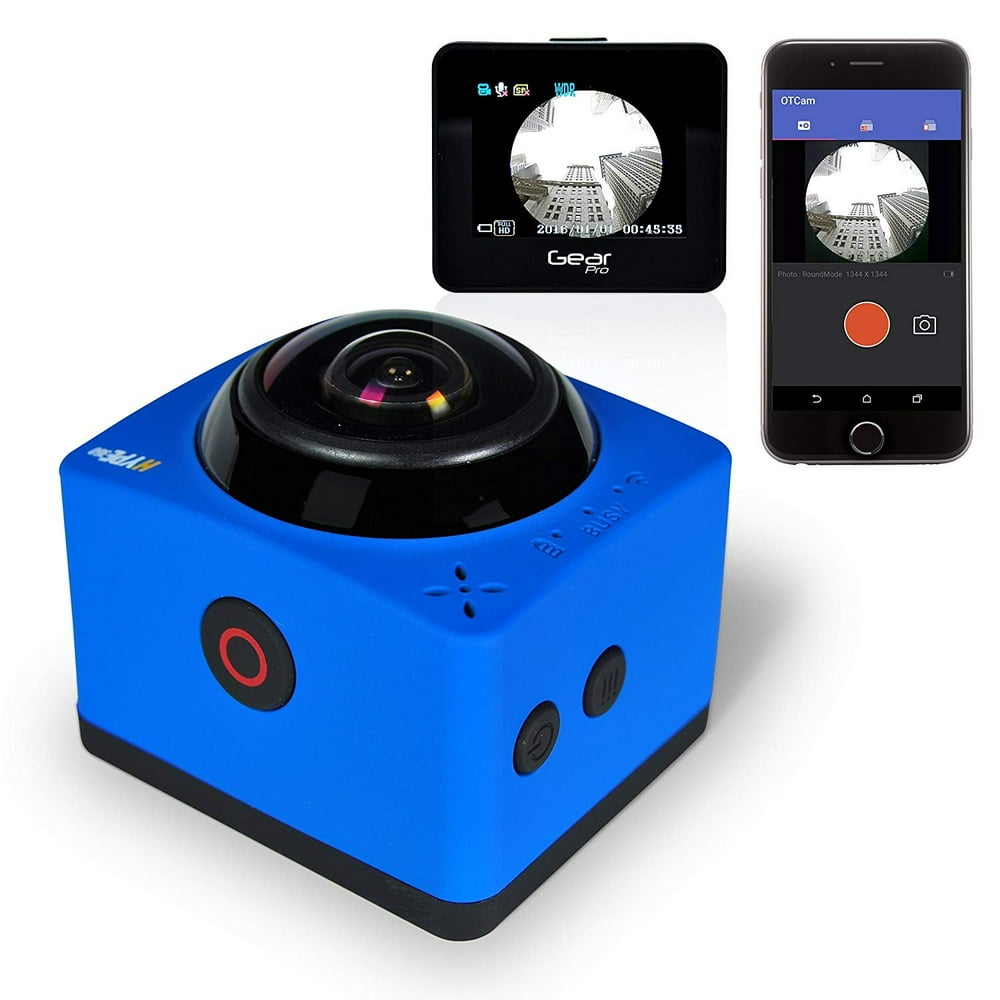 Gear Pro HYPE 360 Cam 360° Degree Panorama 1080p HD Camera, Blue