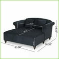 thumbnail image 3 of Comfortable Double Chaise Loveseat for Living Room – Polyester Fabric, Scroll Arms & Pillows | Gray | Fabric | Polyester, 3 of 11